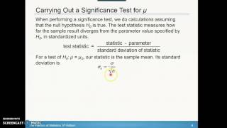 8.3 Tests about a Population Mean Part 1