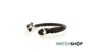 Mens Tom Hope Sterling Silver Havana Brown Bracelet Size M (TM0211)