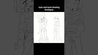 nyen and nyon drawing timelapse #ranfren #digitalart