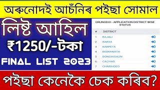 Orunodoi Scheme final list Published 2023|Orunodoi payment check|How to check name orunodoi list|.