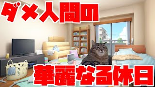 【猫ミーム】ダメ人間の華麗なる休日　#猫マニ #猫ミーム