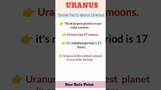 Uranus Planet Solar System👉🌕️🌚 #uranus #solarsystem #science #shorts