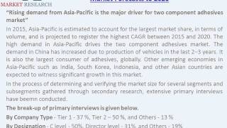 Two Component Adhesive Market -Global Forecast and Analysis to 2020