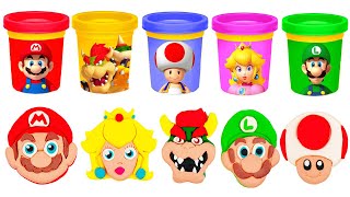 The Super Mario Bros Movie DIY Play Doh Characters | Learn Colors | Preschool Toddler Learning Video