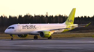 AirBaltic Airbus A220-300 Full turnaround at Tampere Pirkkala