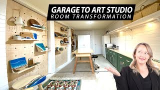 Art Studio Room Makeover | DIY Garage Transformation She Shed