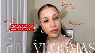 VLOGMAS DAY 09/ REFRESH HAIR, FULL GRWM NO FOUNDATION MAKEUP, OUTFIT, STORYTIME +HBD TO MY NIECEY 😘