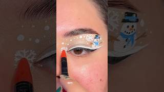 Snowman eye makeup ☃️❄️ #eyeliner #makeup #makeuptutorial #shorts #christmas