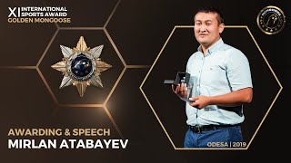 Mirlan Atabayev's iconic speech | XI International Sports Award "Golden Mongoose" | 2019