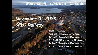 Trains around Marathon "CPKC Intermodal & Manifest" ~ November 3, 2023