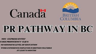 You can now apply for PR with a minimum of 9 months work experience in British Columbia! Must watch!