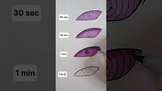 How to Draw Rinnegan in 10sec, 1min, 1hr #shorts