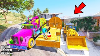 Franklin and Shinchan Stealing Heavy Trucks or Expensive IN GTA V