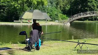 observation de pêcheurs dans le parc de Jemappe avec une belle balade