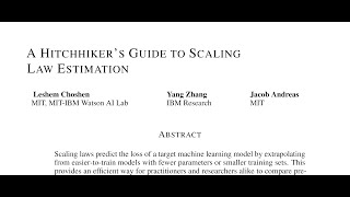 A Hitchhiker's Guide to Scaling Law Estimation