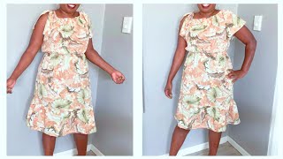 how to cut and sew  diy summer  dress with slit sleeve