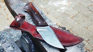 Making a leather sheath for a Damascus knife