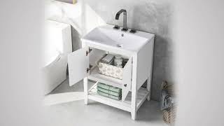 Bathroom Vanity  with  Frame Open Style Shelf Installation Video of JL000004AAK