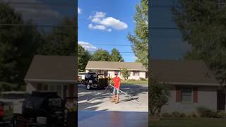 Brushing a Driveway! 😎 #satisfying#subscribe#trending#asphalt#construction#viral#fypシ#shorts#short