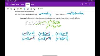 Dividing Rational Expressions