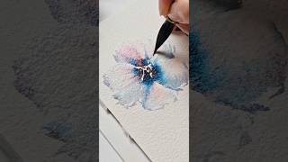 Beautiful watercolor floral using a mop brush