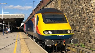 East Midlands trains Intercity 125 power cars 43468 & 43484 depart Sheffield for London st Pancras