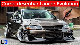 LANCER EVOLUTION TUNADO como desenhar (Aula passo a passo com dicas para iniciantes)