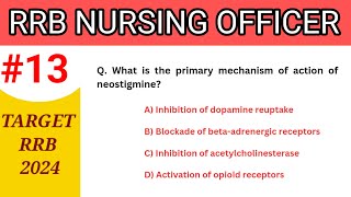 RRB Nursing Officer Exam 2024 || MCQ For RRB Staff Nurse Exam || #13