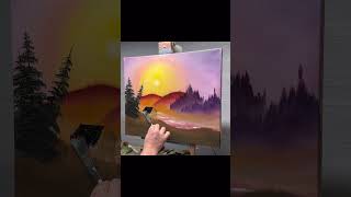 Bob Ross Style Landscape #art #painting #oilpainting #artshorts #oilartist #artistpainting #bobross