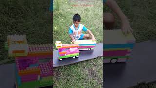 Bermain Mainan BIS dan Mobil Truck  Pemadam Buatan Sendiri || Lego Bus & FireTruck Toys Colection