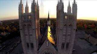 Aerial footage of Slate Roofing Church of Our Lady Immaculate - North Country Slate