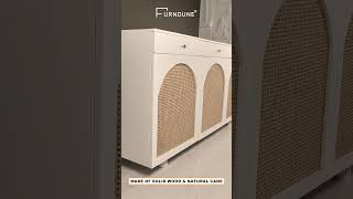 Modern Masterpieces: Solid Wood & Natural Rattan Sideboard #furndune #mordenfurniture #furniture