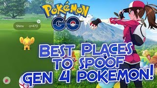 BEST PLACES to SPOOF for Gen 4 Pokemon! With FGL Pro (Co-ords in description)