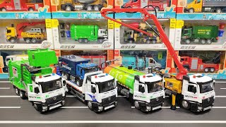 Metal Diecast Trucks Of Garbage Truck, Flatbed Truck, Sprinkler Tank Truck, Concrete Pump Truck