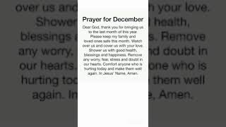 Prayer for December