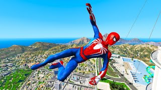 GTA 5 Spiderman Epic Jumps Compilation PART 01(GTA V Fails Funny Moments)