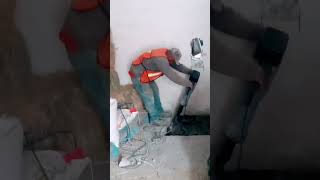 Demolicion de firme de concreto como preparación para zapata. #construccion #construction