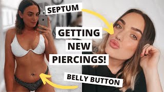 I Got 2 New Piercings! Getting My Septum & Belly Pierced