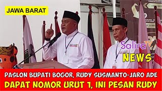 Paslon Bupati Bogor Rudy Susmanto-Jaro Ade, Dapat Nomor Urut 1, Ini Pesan Rudy