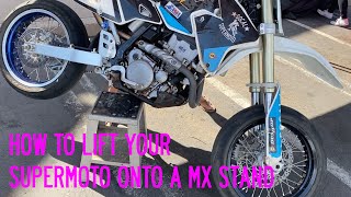 Quick Tip: How to Swing your Supermoto Up On a MX Stand!