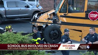 School bus involved in multi-vehicle crash in North Huntingdon, Westmoreland County