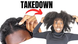 Natural hair braid takedown