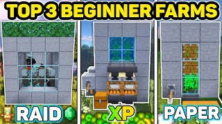 3 EASY Starter Farms For Beginners In Minecraft Bedrock 1.20! (Raid, XP, SugarCane)