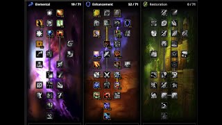 WOTLK enhancement shaman  talents setups