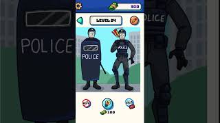 Draw the police - thief puzzle #24 #gameplaywalkthrough #gaming #shortvideo #shorts #drawpuzzle