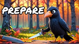 CROW WITH KNIFE CAW THIS IS HAPPENING RIGHT NOW !