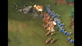 AOE4 VERSUS | 50 Chinese Grenadiers vs 50 Holy Roman Empire Elite Landsknechts