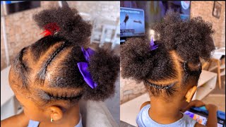 EASY AND CUTE HAIRSTYLE ON NATURAL HAIR. KIDS HAIRSTYLE 😻