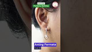 Anting Permata Kotak Perak Asli Silver 925 Lapis Emas Putih Wanita  #jewelry #emas #perhiasan