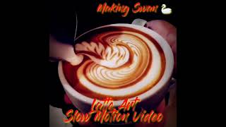 TUTORIAL LATTE ART SWAN 🦢 ANGSA SLOW MOTION VIDEO BELAJAR LATTE ART 30 DETIK LANGSUNG BISA #SHORT